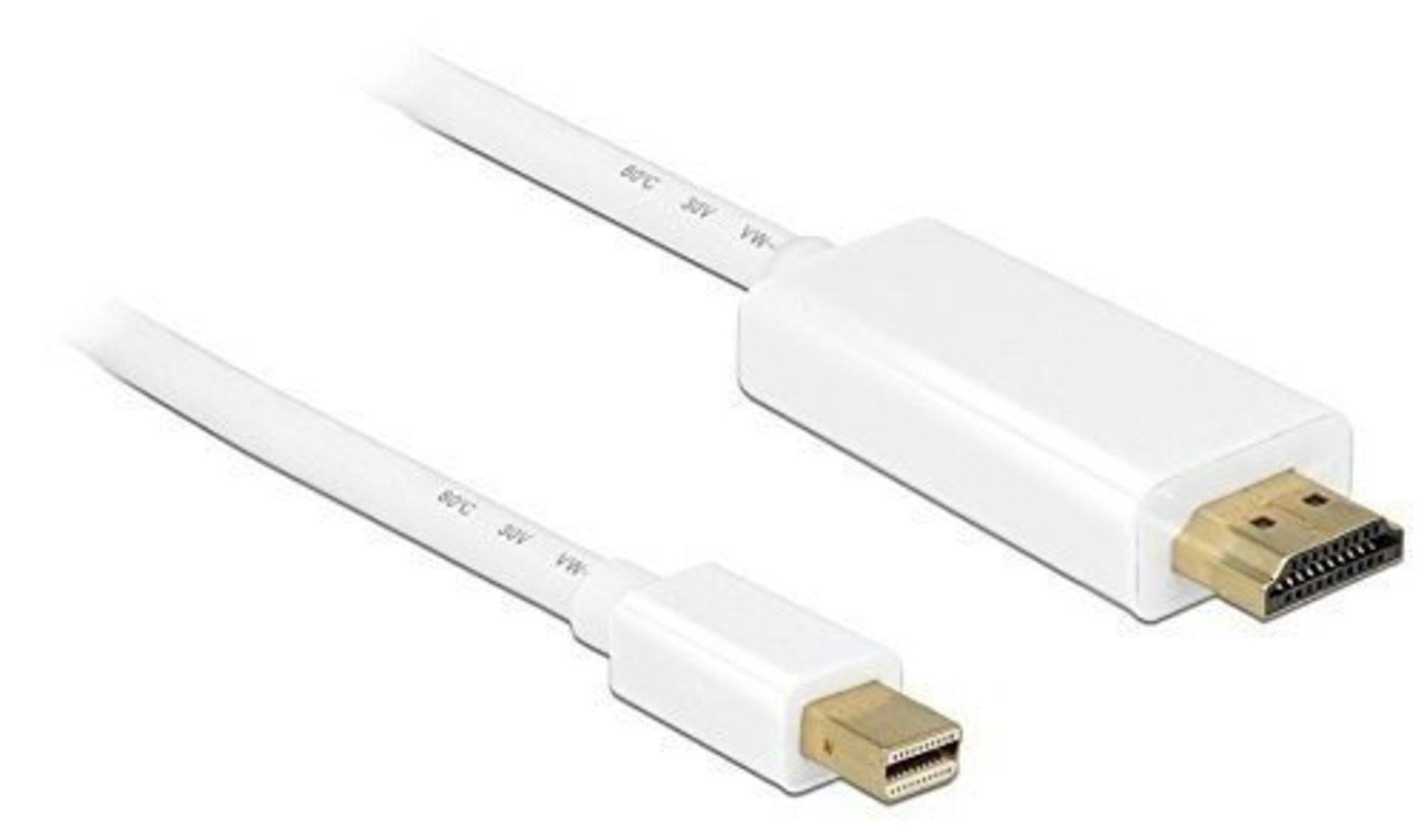 Displayport Kabel Delock mini DP->HDMI St/St 1m weiß