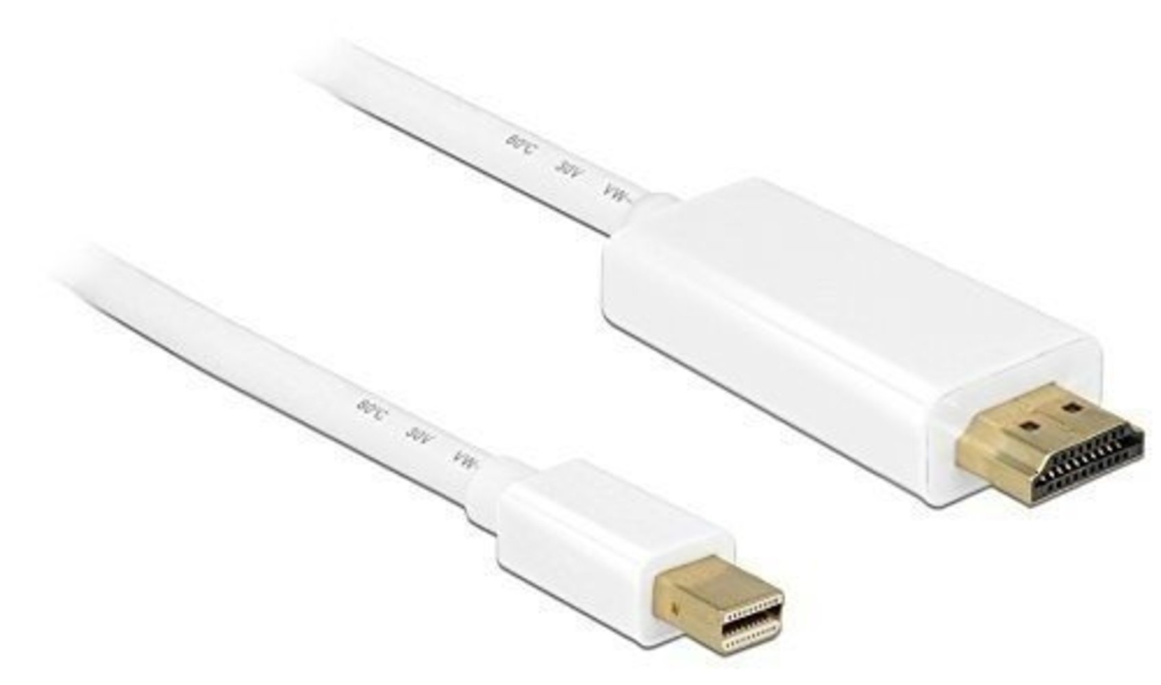 Displayport Kabel Delock mini DP->HDMI St/St 2m weiß