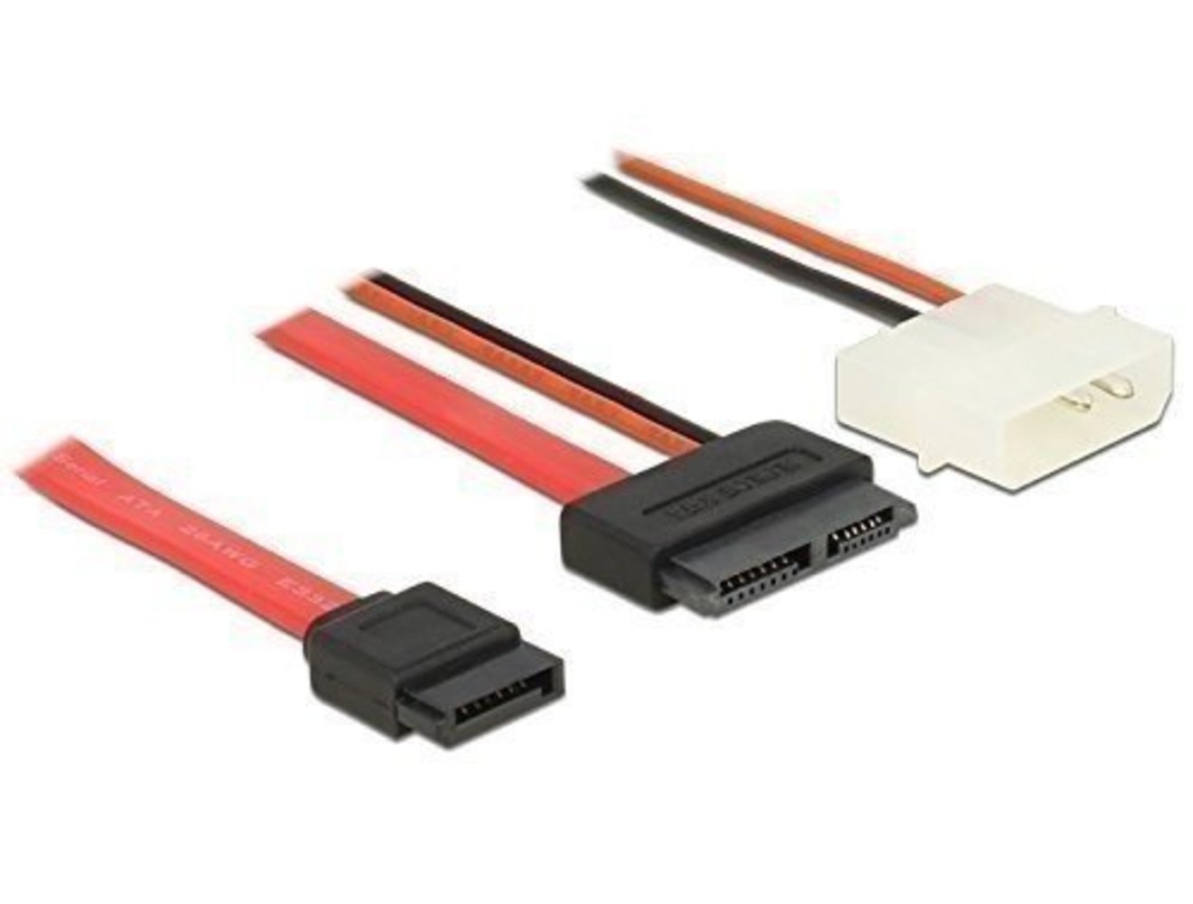 SATA-Kabel Delock Slim 13pin zu SATA 7pin +2pin Molex 0.50m – Hohe Qualität und vielseitige Anschlussmöglichkeiten