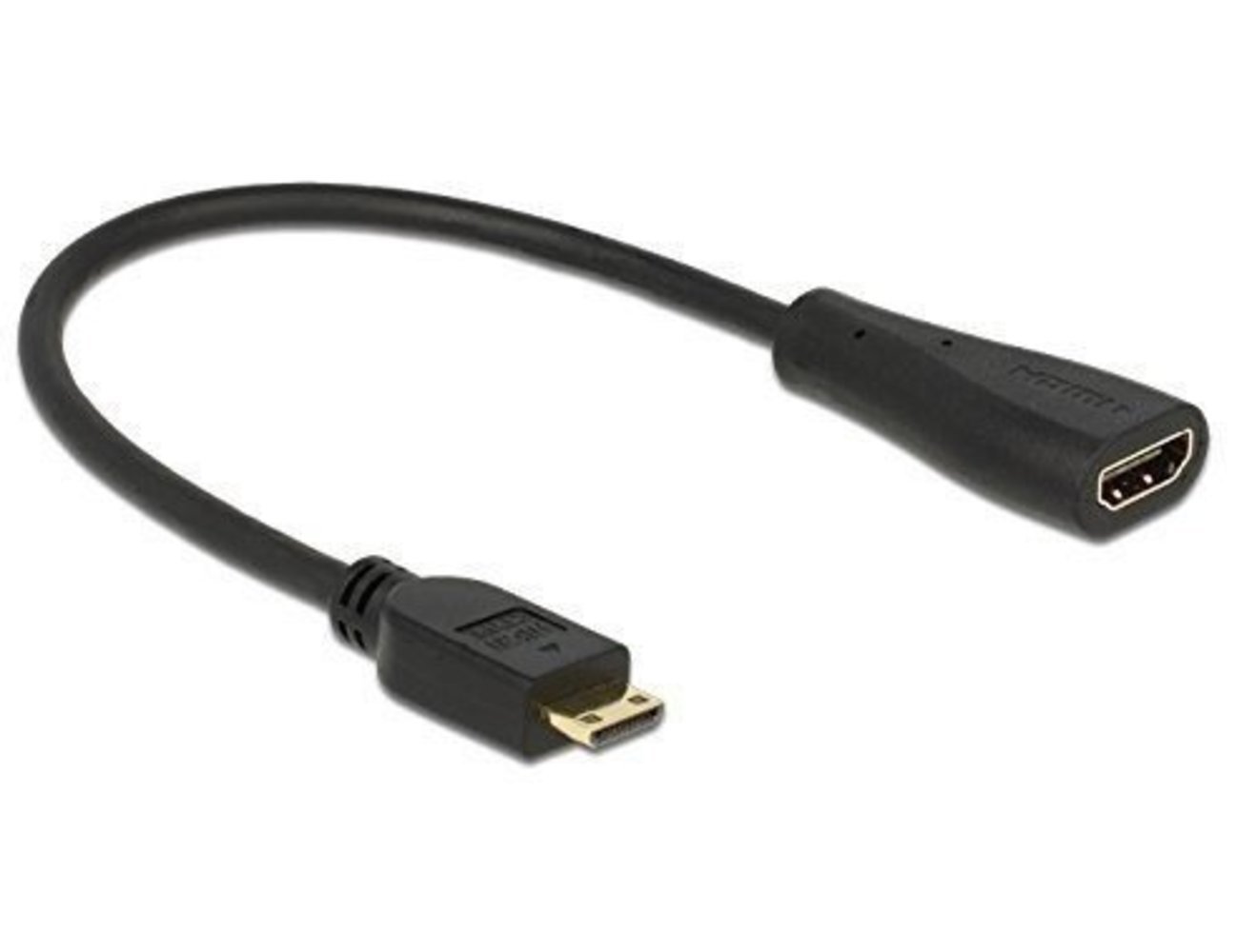 HDMI Kabel Delock Ethernet A->mini C Bu/St 0.23m
